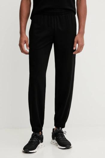 Bavlnené tepláky EA7 Emporio Armani čierna farba, s nášivkou, AF13512.7M000906