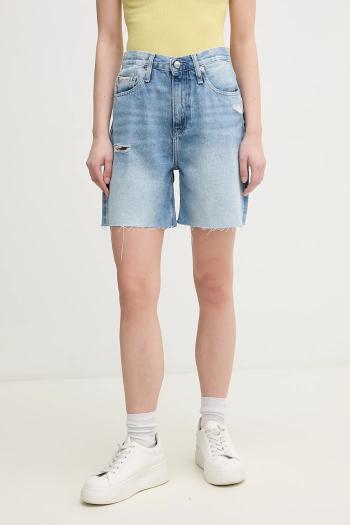 Šortky Calvin Klein Jeans dámske, jednofarebné, vysoký pás, J20J225513