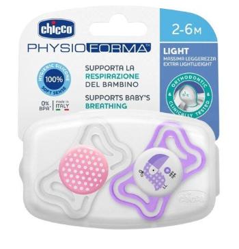 CHICCO Cumlík Physio Light silikónový bodky/tukan 2-6m+ 2 ks