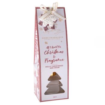 Vonný difuzér Holly Christmass and snow, 100 ml, svieža bavlna