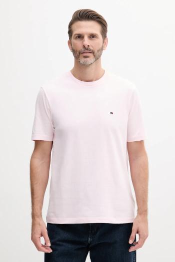 Bavlnené tričko Tommy Hilfiger pánske, ružová farba, jednofarebné, MW0MW39995