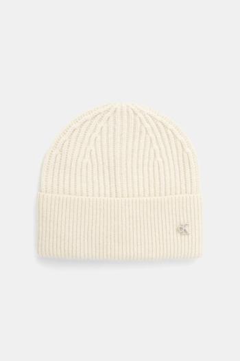 Vlnená čiapka Calvin Klein béžová farba, LV04D8032G