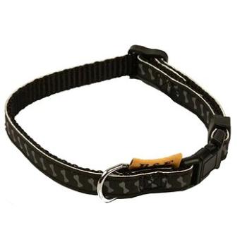 Bafpet Popruhový obojok „Reflexné kocky – čierny, 10 mm × 20 – 35 cm, 18105K (18105K_CERNA)