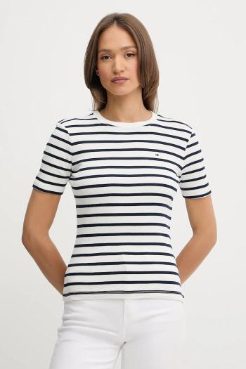 Bavlnené tričko Tommy Hilfiger dámske, biela farba, WW0WW40587