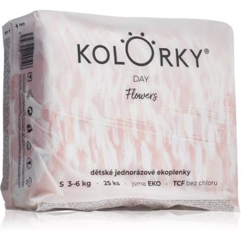 Kolorky Day Flowers jednorazové EKO plienky veľkosť S 3-6 Kg 25 ks