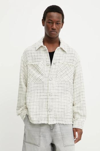 Košeľové sako IRO béžová farba, prechodné, oversize, MP100ELLIOTT