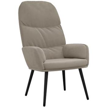 Relaxačné kreslo svetlo sivé zamat, 341001