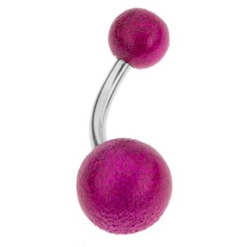 Piercing do bruška, guličky fuksiovej farby, perleťový lesk, akryl