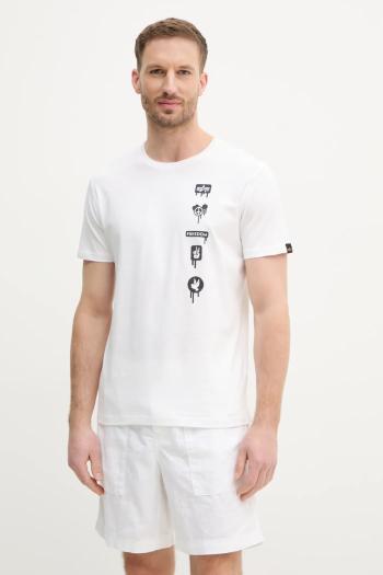 Bavlnené tričko Alpha Industries Freedom T pánske, biela farba, s potlačou, 156539