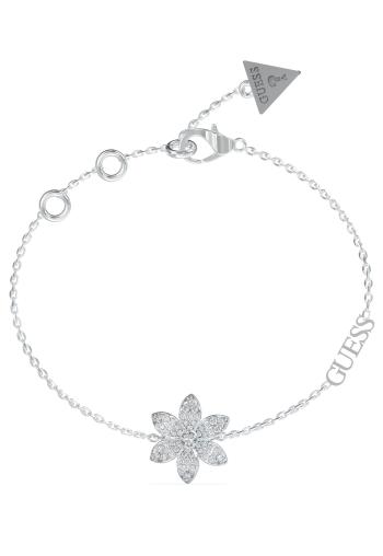 Guess Krásny oceľový náramok s kvetinou White Lotus JUBB04144JWRH 21 cm