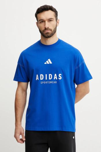 Bavlnené tričko adidas ALL SZN Graphic pánske, s potlačou, JJ3661