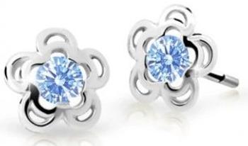 Cutie Jewellery Pôvabné detské náušnice z bieleho zlata C2204-30-X-2 svetlo modrá