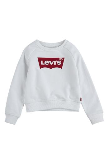 Detská mikina Levi's biela farba, s potlačou