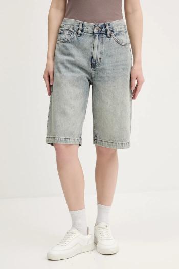 Rifľové krátke nohavice Guess Originals jednofarebné, vysoký pás, M5GD52 D5MKF