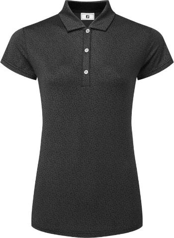 Footjoy Animal Print Cap Sleeve Lisle Womens Black XL Polo košeľa