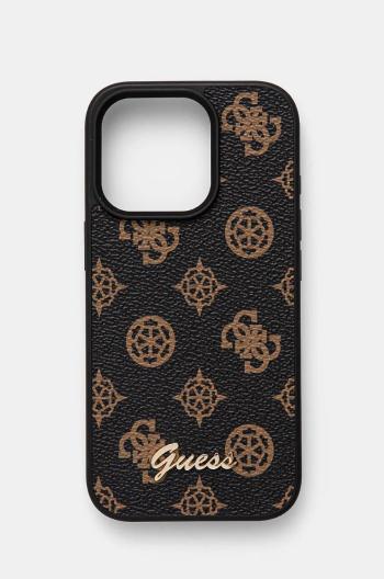 Puzdro na mobil Guess iPhone 16 Pro 6.3 hnedá farba, GUHMP16LPGPYSK