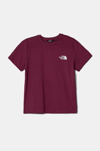 Detské bavlnené tričko The North Face BOX NSE S/S RELAXED TEE ružová farba, NF0A8CJB6EO1