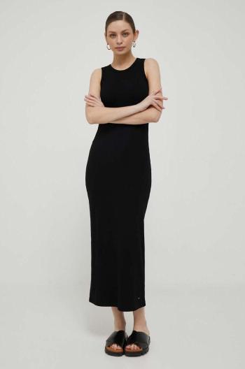 Šaty Tommy Hilfiger čierna farba,maxi,priliehavé,WW0WW38838