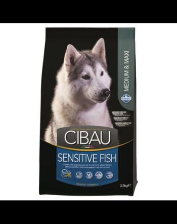 CIBAU Sensitive Fish Medium & Maxi Hrana uscata pentru cainii adulti de talie medie cu intolerante alimentare 2.5 kg