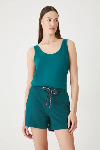 Teplákové šortky Medicine tyrkysová farba, medium waist