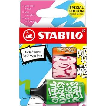 STABILO BOSS MINI by Snooze One – 3 ks sada – oranžová, ružová, zelená (4006381592246)