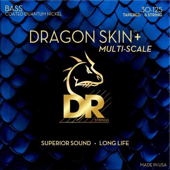 DR Strings Dragon Skin+ Coated Nickel 6-String Medium 30-125 Tapered Multi-Scale Struny pre 6-strunovú basgitaru