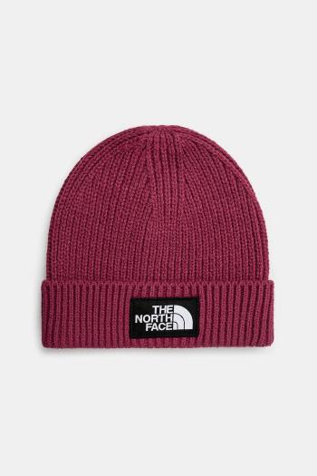 Čiapka The North Face KIDS TNF BOX LOGO CUFFED BEANIE ružová farba biela, NF0A7WGC6EO1