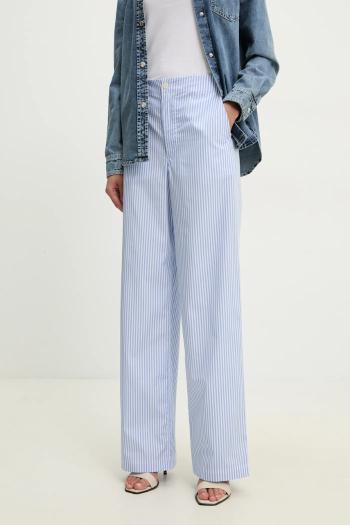 Bavlnené nohavice Moschino Jeans dámske, široké, vysoký pás, 0328 3725