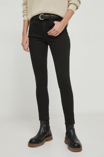 Rifle Pepe Jeans SKINNY JEANS HW SPARKLE dámske, čierna farba, PL204606