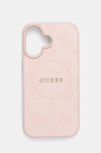 Puzdro na mobil Guess iPhone 16 6.1 ružová farba, GUHMP16SPSAPSMEP