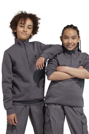 Detská mikina adidas Originals šedá farba, s potlačou