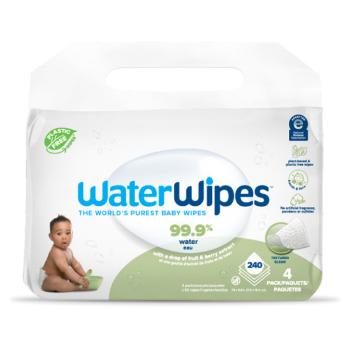 WATERWIPES Obrúsky vlhčené bez obsahu plastov Soapberry 4 x 60 ks