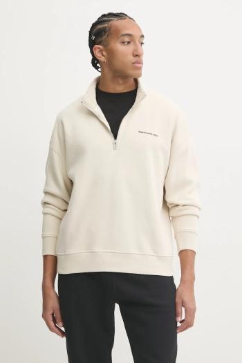 Mikina Abercrombie & Fitch pánska, béžová farba, jednofarebná, KI122-4365