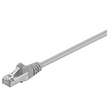 Síťový LAN kábel FTP patchcord, Cat.5e, RJ45 samec - RJ45 samec, 0.25 m, tienený, sivý, economy