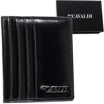Skórzane, czarne etui na karty bez zapięcia z systemem RFID - 4U Cavaldi