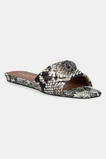 Kožené šľapky Kurt Geiger London Kensington Flat Sandal dámske, béžová farba, 8496139719