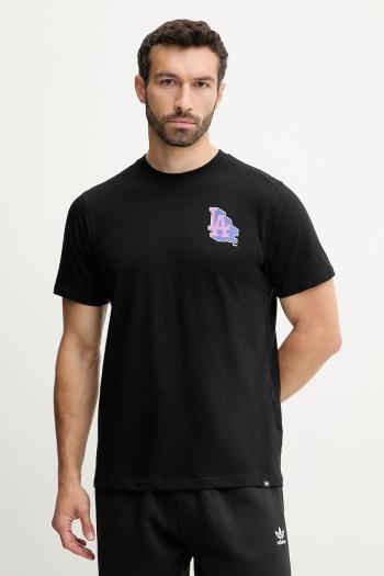 Bavlnené tričko 47 brand MLB Los Angeles Dodgers pánske, čierna farba, s potlačou, BB012TMMADL658108JK