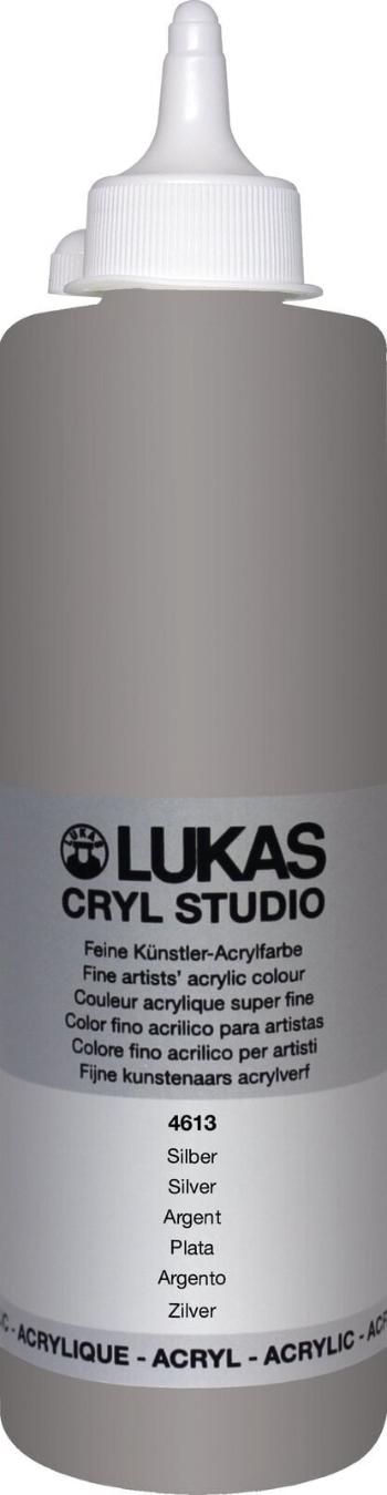 Lukas Cryl Studio Plastic Bottle Akrylová farba Silver 500 ml 1 ks