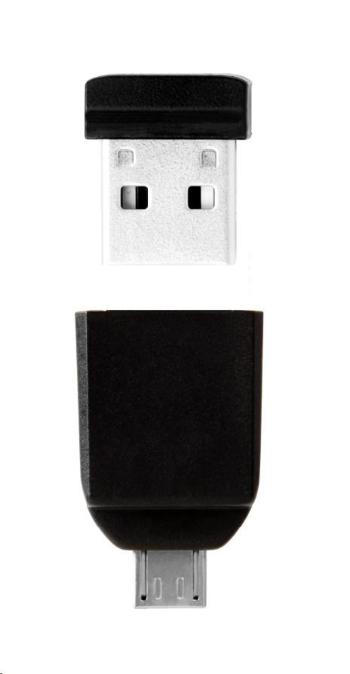 VERBATIM Flash Disk 32GB Store &#39;n&#39; Stay Nano + micro USB OTG adaptér, USB 2.0, čierna