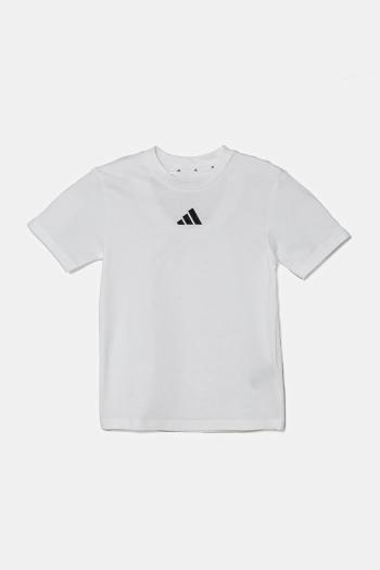Detské bavlnené tričko adidas biela farba, JC9627