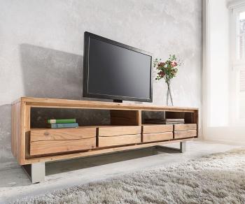 TV stolík Live Edge 190 cm akácia prírodná 4 zásuvky