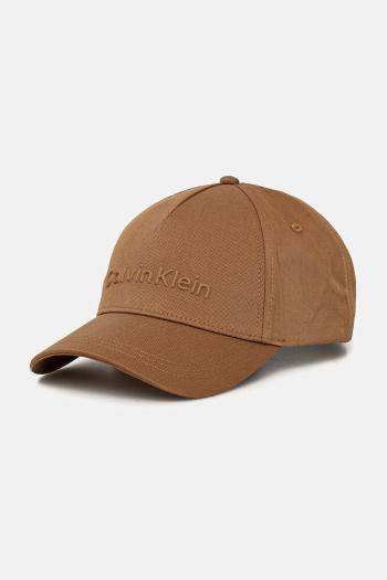 Bavlnená šiltovka Calvin Klein čierna farba, jednofarebná, K50K511987