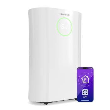 Klarstein DryFy ProConnect 24L odvlhčovač vzduchu, 24 l/deň, 36 m², WiFi, Aplikácia, LED indikátor, 24-hodinový časovač