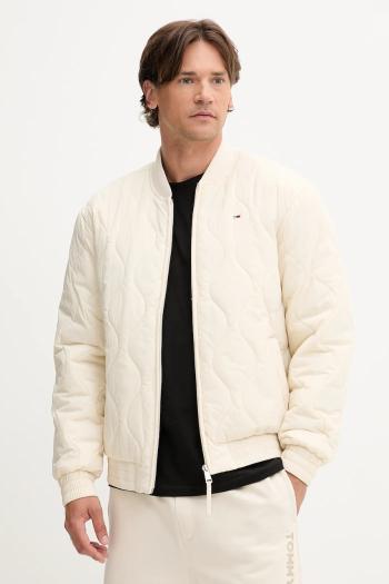 Bunda Tommy Jeans béžová farba, prechodná, DM0DM21685