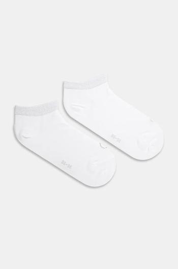 Ponožky Calvin Klein 2-pak dámske, biela farba, 701230614