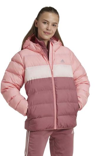 Detská bunda adidas J SDKT ružová farba, IY6916
