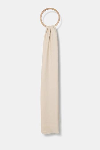 Šál Tommy Hilfiger dámsky, béžová farba, jednofarebný, AW0AW16852