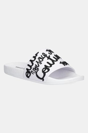 Šľapky Versace Jeans Couture dámske, biela farba, 78VA3SQ1 71352 L02