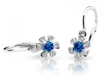 Cutie Jewellery Detské náušnice z bieleho zlata C2156-10-X-2 modrá