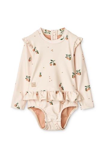 Jednodielne plavky pre bábätká Liewood Sille Baby Printed Swimsuit béžová farba